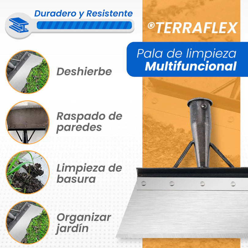 ®TerraFlex | Removedora de Hierba, lodo, piedras, raíces, musgo, grasa, pared.