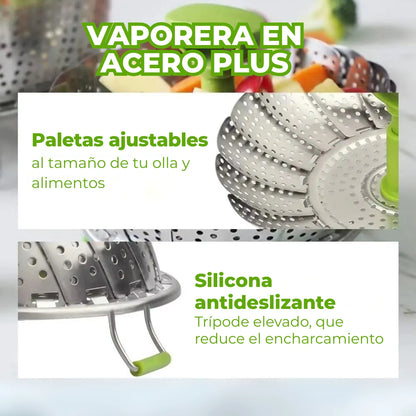 VAPORERA EN ACERO PLUS